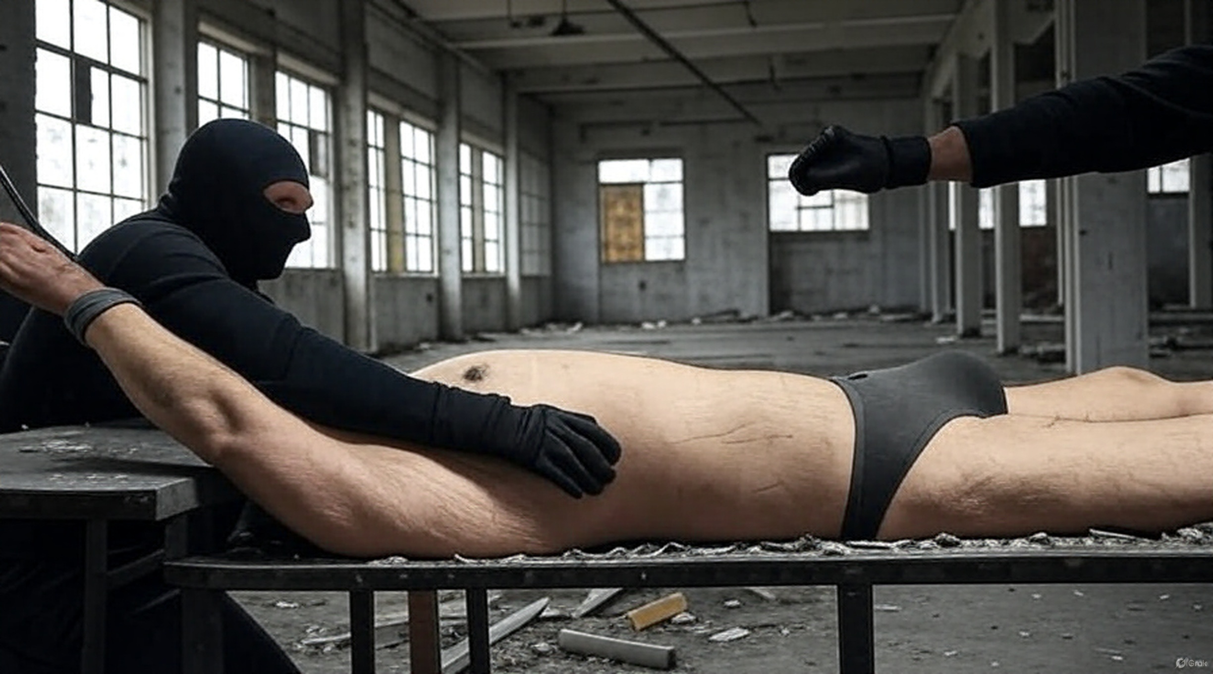 Tied up in a warehouse — 14