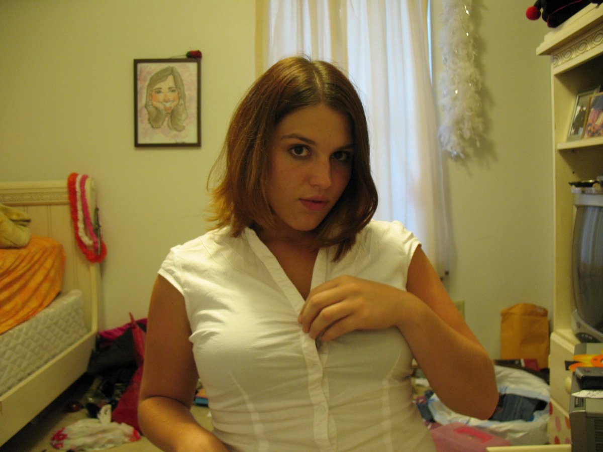 Dontleavethemayonnaiseout-White Shirt Black Bra — 27