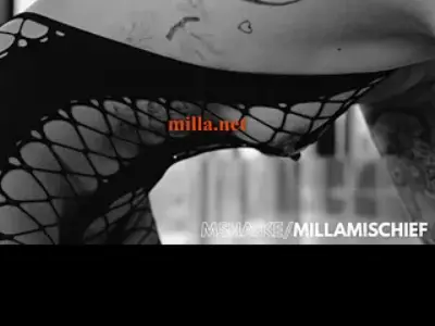 Sultry tease in net lingerie